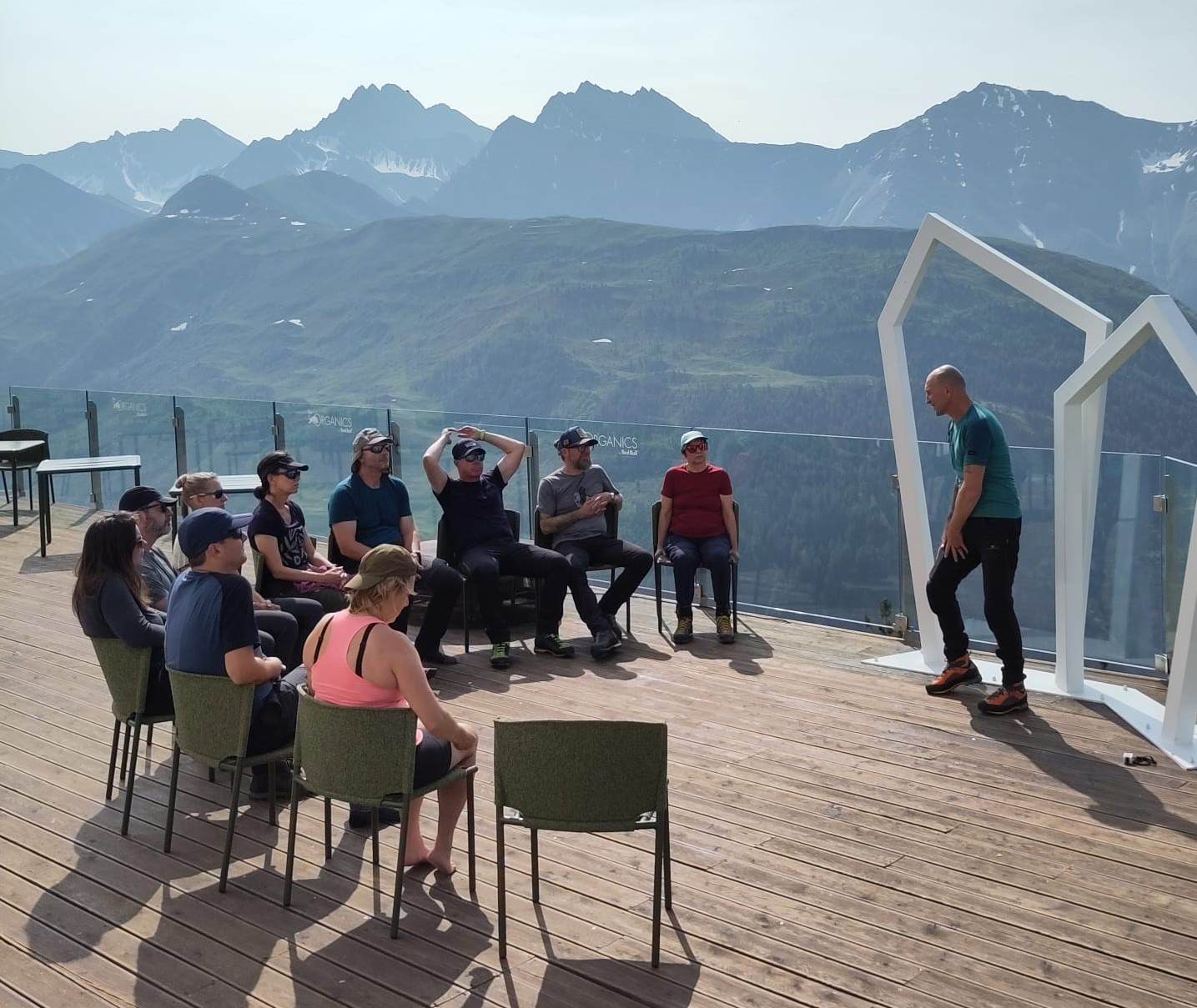 Teaching breathing at the Mont Blanc
